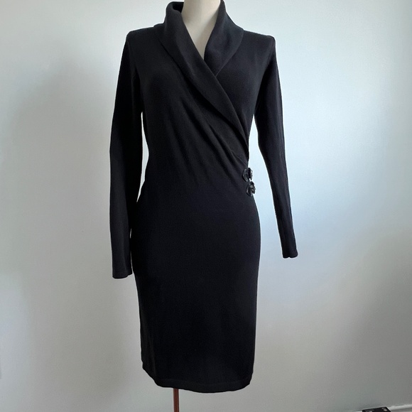 Chaps - Black Bodycon Knit Dress - Picture 1 of 11